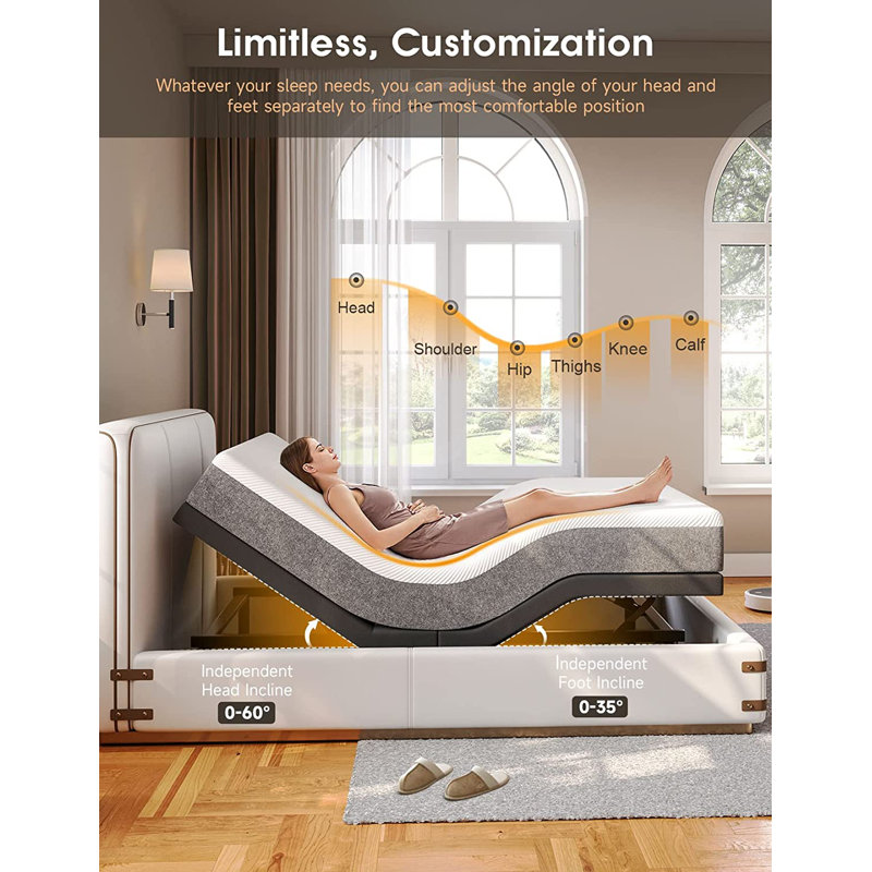 Alwyn Home Solvejg Adjustable Bed with Wireless Remote & Reviews Wayfair